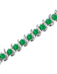5 CT Emerald Bracelet 14K White Gold