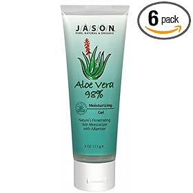 Jason Aloe Vera 98% Gel Tube, 4-Ounce Tubes (Pack of 6)