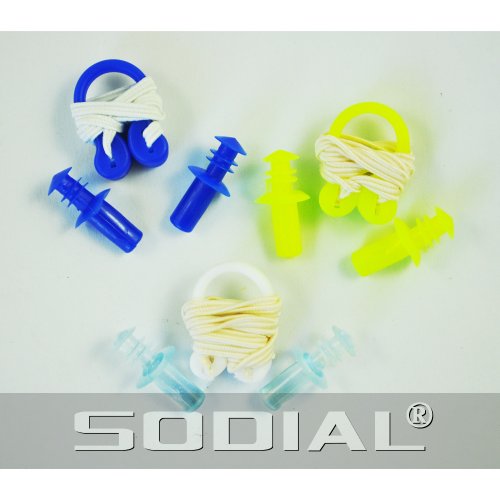 SODIAL(R) 3 Pairs Adults Swimming Silicone Ear Plugs + Nose Clip Set