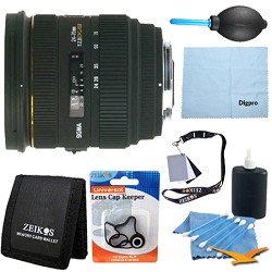 Sigma 24-70mm f/2.8 IF EX DG HSM AF Standard Zoom Lens for Canon Digital SLR Cameras With Cleaning Kit, Flash Bracket, Micro Fiber Cleaning Cloth, Card Wallet, Hoya UV Filter!, Lens Cap Cleaner and more!