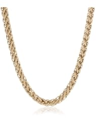 Bonded Sterling Silver and 14k Two-Tone Spiga Chain Necklace, 17"