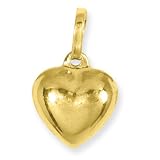 14k High Polished Yellow Gold with Heart Charm