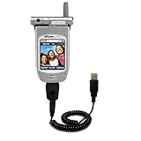 Coiled Power Hot Sync and Charge USB Data Cable w/ Tip Exchange for the Samsung SCH-A610 - Gomadic Brand