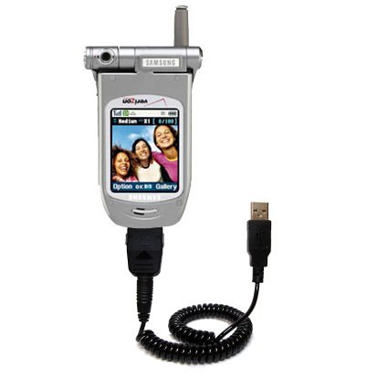Coiled Power Hot Sync and Charge USB Data Cable w/ Tip Exchange for the Samsung SPH-A600 - Gomadic Brand