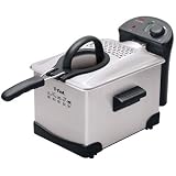 T-fal FR1014002 Easy Pro Enamel 3 Liter Deep Fryer, Stainless Steel