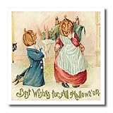 Vintage Best Wishes for Halloween - 8x8 Iron On Heat Transfer For White Material