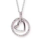 0.21 Carat 14KWG Diamond Heart Pendant