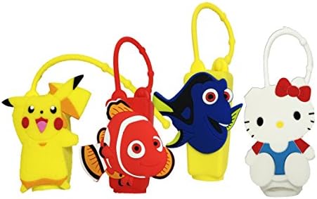 Finding Dory Nemo PVC Embossed Designed Silicone 1 Oz Travel Size Pocketbac Lotion Hand Gel Sanitizer Holder Case Cover (PikachuDoryNemoHelloKitty)