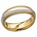 18K Gold Yellow And Platinum Comfort Fit Milgrain Men's Wedding Band