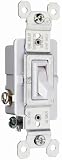 Pass & Seymour TradeMaster 15 Amp 120-Volt Three-Way Toggle Switch, White, 10-Pack #663WGCP