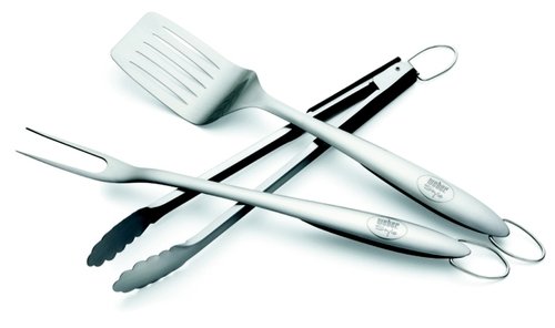 Weber Style 6445 Professional-Grade Stainless-Steel 3-Piece Barbeque Tool Set