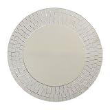 Glass mosaic round wall mirror