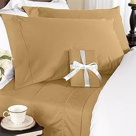 300-Thread-Count Egyptian Cotton 300TC Duvet Set and 2 Shams, California King, Brown Solid 300 TC