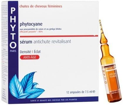 PhytoCyane Revitalizing Anti-Aging Hair Serum, 12 Ampoules of 0.25 oz Each (Pack of 3)