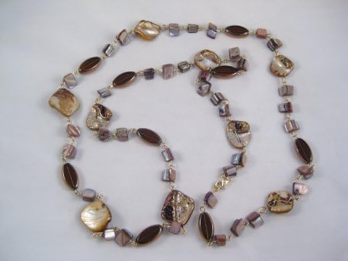 Beautiful 40" Long Earth Tone Colored Shell Necklace
