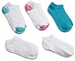 Fruit Of The Loom Girls 7-16 5 Pair Flat Knit No Show Space Dye Socks
