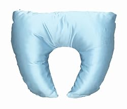 Duro-Med Crescent Pillow Mate with Blue Satin Cover