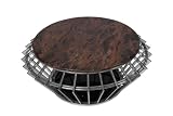 BRAND NEW BROWN MARBLE COFFEE TABLE WITH GLASS TOP AND STAINLESS STEEL BASE