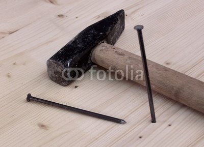 Wallmonkeys Peel and Stick Wall Decals - Hammer and Nails - 18