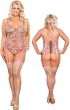 Plus Size Leopard Print Corset Lingerie Set