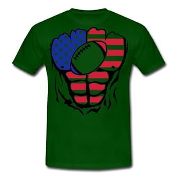Spreadshirt, foot2_americain_corps_muscle_dechire_mus, Tee shirt classique Homme, vert bouteille, S Spreadshirt, foot2_americain_corps_muscle_dechire_mus, Tee shirt classique Homme, vert bouteille, S