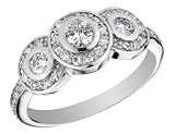 Three Stone Diamond Ring 4/5 Carat (ctw) in 14K White Gold