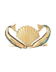Dazzlers Solid 14 karats gold Dolphin, Shell Charm Pendant Available in three colors from jewelsberry (weights: 12.2 grams only)