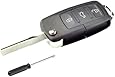 New 3 Buttons Flip Remote Key Shell Car Case For VW Volkswagen Jetta Passat No Chips Inside FCC:1JO 959 753 DJ/9259-55