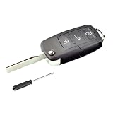 New 3 Buttons Flip Remote Key Shell Car Case For VW Volkswagen Jetta Passat No Chips Inside FCC:1JO 959 753 DJ/9259-55