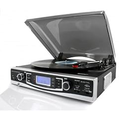 Plattenspieler UKW-MW-Radio und USB/SD-Card Slot und Encoding Soundmaster PL 530