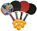 Einsteiger-Tischtennis-Set für 4 Spieler inkl. einer Tasche, 13-tlg.