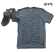8&9 "VANDALIZED" Printed Men's T-shirt By EIGHT & NINE DESIGNS Charcoal/Black Jordan X Colorway Hand Printed 8&9 S/S Tee