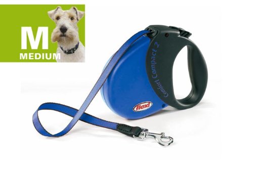 flexi Hundeleine  83444 Comfort Compact 1 bis 20 kg, 5 m, blau/schwarz