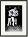 Black Framed/Matted Print 17x23, Wrestling Headlock