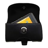 Horizontal Black Leather Case for the Nextar T30 with both a belt clip and loop option - a Gomadic design