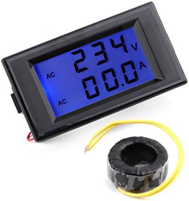 Dpower AC Digital Ammeter Voltmeter LCD Panel Amp Volt Meter 100A 300V 110V 220V - Black