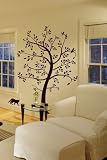 Big Tree with Cat and Bird Wall Decal Deco Art Sticker Mural