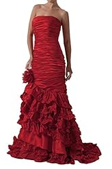 Strapless  Taffeta Natural   Waistline Sheath Wedding Dress  With Ruffles