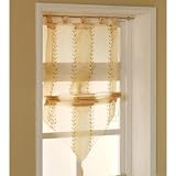 Produkt-Bild: Modernes, mediterranes, transparentes Raff-Rollo f&uuml;r die K&uuml;che in creme - 60x160 - Neu - Serie - Tischl&auml;ufer und Bistro-Gardinen im gleichen Design erh&auml;ltlich, auch in terracotta erh&auml;ltlich