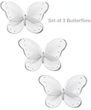 14" X 8" White Hanging Butterfly Decorations for Wedding Accessories Wedding Hanging Butterfly Decor Wedding Cake Decor