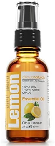 Best Quality Lemon Essential Oil - With No Fillers, Bases, Additives And Carrier Oils. Elrique Naturals Lemon Essential Oil BIG 2 OZ SIZE