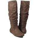 ZULU Women Suede Slouch Mid Dress Boots Dk Choc Brown