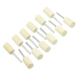 uxcell　フェルトボブ　フェルトホイル　軸付き　シリンダー形状　鋼シャンク　フェルト　金属　3mmシャンク径　12個入り