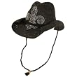 Cowboy Cowgirl Fleur De Lis Crystals Fedora Hat Black