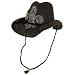 Cowboy Cowgirl Fleur De Lis Crystals Fedora Hat Black
