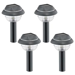 Malibu Outdoor One-Light Tier Light, Black with Crystal Globe, 4 Pack #LZ3W4