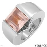 Gianni Versace! V_Colors Collection! Made in Italy Fashionable Ring 6.35ctw Super Clean G/VS Diamonds and Quartz Made of 18K White Gold