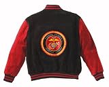 Red and Black Suede Marines Baseball Type Jacket