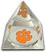 High quality crystal pyramid with Clemson C mascot design at the bottom, giving a cal...