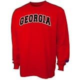 Russell Georgia Bulldogs Red Arch Lettering Long Sleeve T-shirt